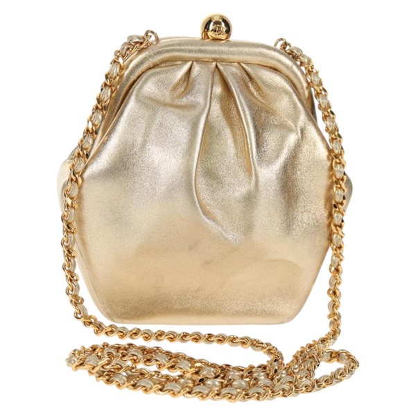 【原宿店限定】シャネル CHANEL ショルダーバッグ チェーン レザー ゴールド レディース 139977V
