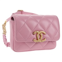 【原宿店限定】シャネル CHANEL ショルダーバッグ マトラッセ チェーン ラムスキン ピンク ゴールド レディース 140756M