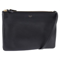 【原宿店限定】セリーヌ CELINE ショルダーバッグ トリオ レザー ブラック ゴールド レディース 141219V