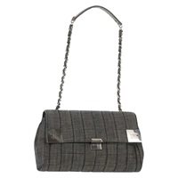 【原宿店限定】シャネル CHANEL ショルダーバッグ チョコバー チェーン デニム ブルー シルバー レディース 143513V
