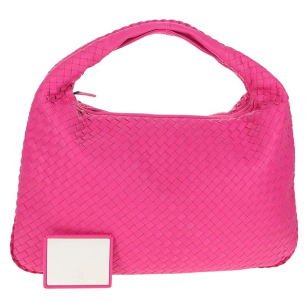 【原宿店限定】ボッテガヴェネタ BOTTEGAVENETA ホーボー ショルダーバッグ イントレチャート レザー ピンク シルバー レディース 143824V