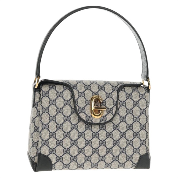 【原宿店限定】グッチ GUCCI ショルダーバッグ GGスプリーム PVC ネイビー ゴールド レディース 146256V