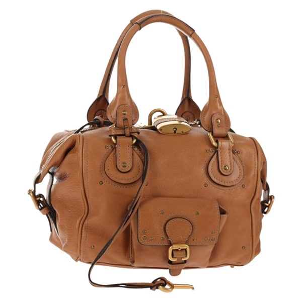 【原宿店限定】クロエ Chloe パディントン ショルダーバッグ レザー ブラウン ゴールド レディース am9271V