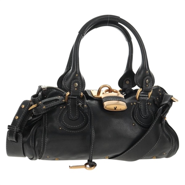 【原宿店限定】クロエ Chloe パディントン ショルダーバッグ レザー 2way ブラック レディース am9330V