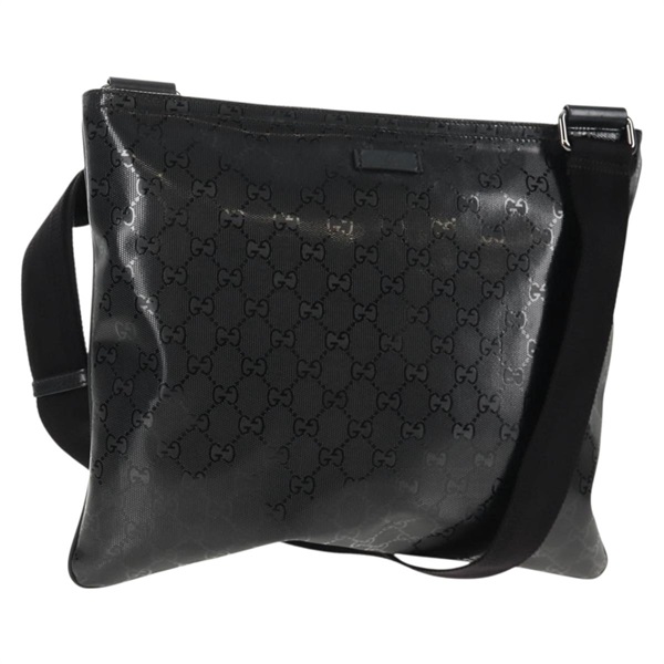 【原宿店限定】グッチ GUCCI ショルダーバッグ GGインプリメ PVC ブラック シルバー 201446 レディース am9344V
