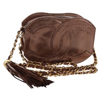 【原宿店限定】シャネル CHANEL ショルダーバッグ ココマーク チェーン キャビアスキン ブロンズ ゴールド レディース 142318V