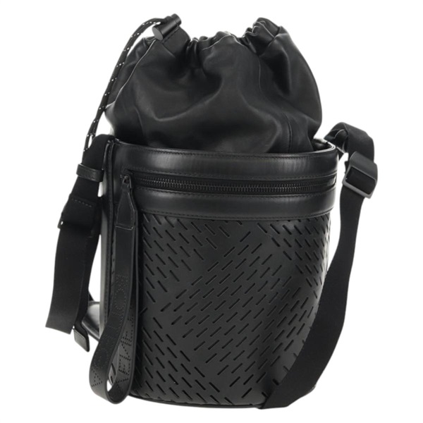 【原宿店限定】ボッテガヴェネタ BOTTEGAVENETA ショルダーバッグ バケツ パンチングレザー ブラック レディース BA6816M