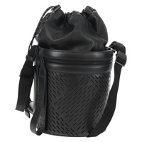 【原宿店限定】ボッテガヴェネタ BOTTEGAVENETA ショルダーバッグ バケツ パンチングレザー ブラック レディース BA6816M