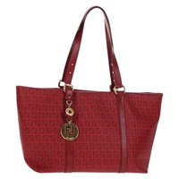【原宿店限定】フェンディ FENDI トートバッグ ズッキーノキャンバス PVC レッド ゴールド レディース 144978V