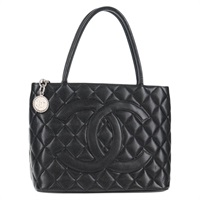 【原宿店限定】シャネル CHANEL トートバッグ マトラッセ 復刻 キャビアスキン ブラック シルバー レディース ac3878V