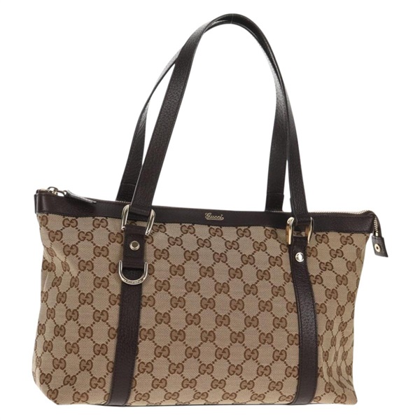 【原宿店限定】グッチ GUCCI アビー トートバッグ GGキャンバス ベージュ ゴールド 141470 レディース am9190V