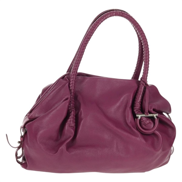 【原宿店限定】サルヴァトーレフェラガモ Salvatore Ferragamo トートバッグ ガンチーニ レザー パープル シルバー レディース 147385V