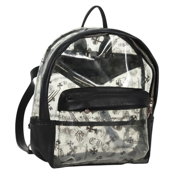 【原宿店限定】クロムハーツ Chrome Hearts バックパック PVC BACK TO SCHOOL ビニール レザー ブラック レディース 134876M