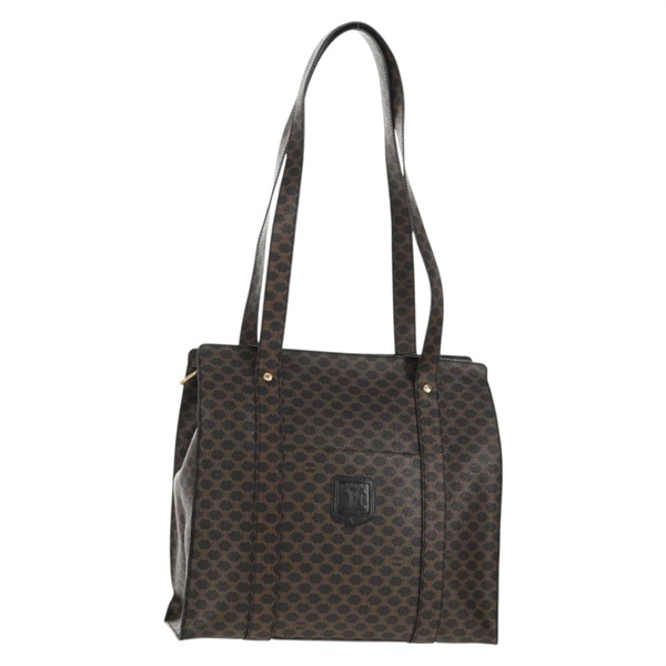 【原宿店限定】セリーヌ CELINE ショルダーバッグ マカダムキャンバス PVCレザー ブラック ゴールド レディース 146772V