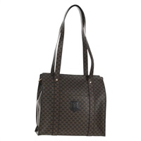 【原宿店限定】セリーヌ CELINE ショルダーバッグ マカダムキャンバス PVCレザー ブラック ゴールド レディース 146772V