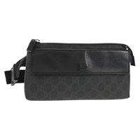 【原宿店限定】グッチ GUCCI ウエストバッグ GGスプリーム PVC ブラック シルバー 161833 レディース 146624V