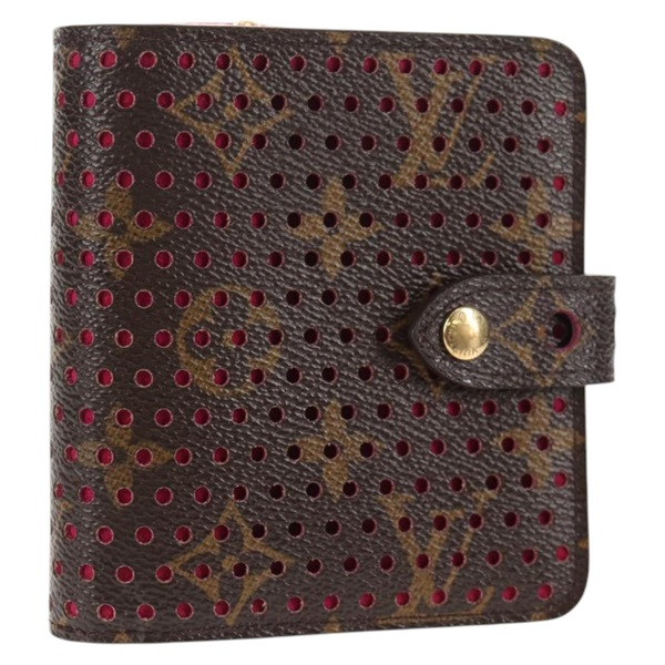 【原宿店限定】ルイ・ヴィトン LOUIS VUITTON コンパクトジップ 二つ折り財布 モノグラムペルフォ フューシャ M95188 レディース am9095V
