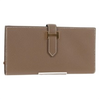 【原宿店限定】エルメス HERMES ベアンスフレ 財布 レザー ベージュ ゴールド レディース 139050M