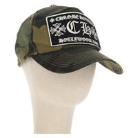 【原宿店限定】クロムハーツ Chrome Hearts キャップ CHパッチ クロスボール メッシュ トラッカー コットン グリーン レディース 141184M