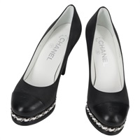 【原宿店限定】シャネル CHANEL ハイヒール パンプス レザー 36C ブラック レディース 138153V