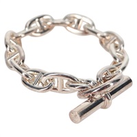 【原宿店限定】エルメス HERMES シェーヌダンクルMM ブレスレット Ag925 14 Links シルバー レディース 134934M