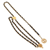 【原宿店限定】シャネル CHANEL ベルト チェーン メタル レザー ゴールド レディース 142062V