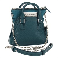 【原宿店限定】ハンドバッグ Maison Margiela ミニ レザー 2way ブルー シルバー レディース 128504M