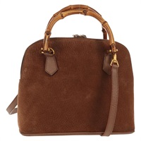 【原宿店限定】グッチ GUCCI ハンドバッグ バンブー レザー 2way ブラウン ゴールド 000 904 0290 レディース BA7265V