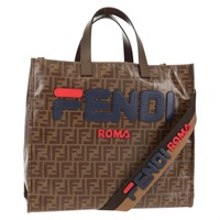 【原宿店限定】フェンディ FENDI ハンドバッグ ズッカキャンバス FILA コラボ PVC 2way ブラック ゴールド レディース 149312M