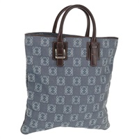 【原宿店限定】ロエベ LOEWE ハンドバッグ アナグラム キャンバス ブルー シルバー レディース 149513V