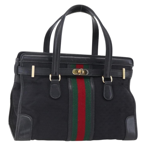 【原宿店限定】グッチ GUCCI ハンドバッグ マイクロGGスプリーム ウェブシェリーライン ブラック ゴールド レディース 152363V
