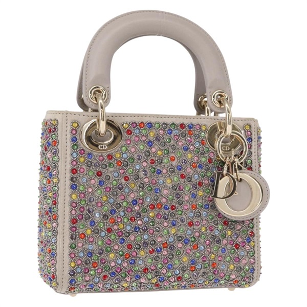 【原宿店限定】クリスチャンディオール Christian Dior ハンドバッグ レディディオール ビーズ レザー マルチカラー ゴールド レディース 142981SM