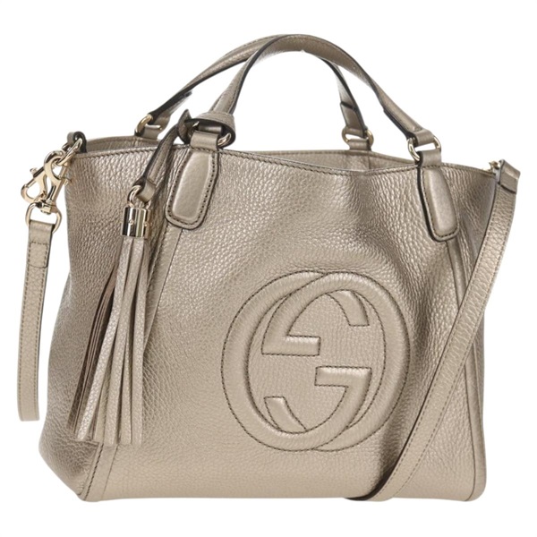 【原宿店限定】グッチ GUCCI ソーホー ハンドバッグ レザー 2way シャンパンゴールド ゴールド 336751 レディース am9635V