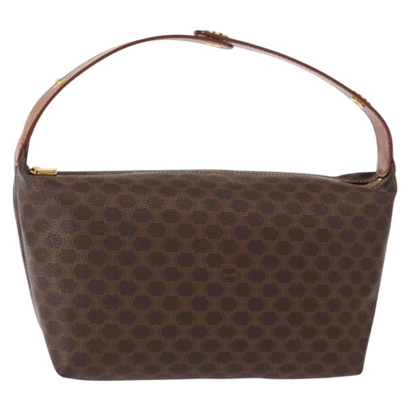 【原宿店限定】セリーヌ CELINE ハンドバッグ マカダムキャンバス PVCレザー ブラウン ゴールド レディース yk19506V