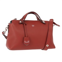 【原宿店限定】フェンディ FENDI バイザウエイスモール ショルダーバッグ レザー レッド シルバー レディース 121399V