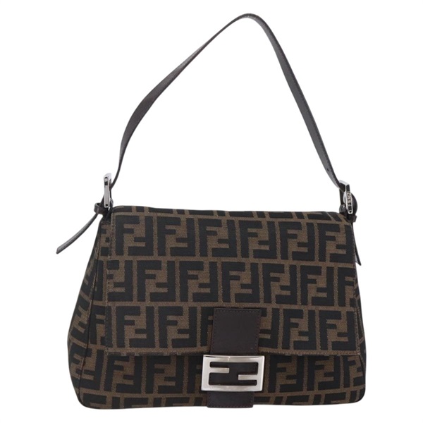 【原宿店限定】フェンディ FENDI マンマバゲット ショルダーバッグ ズッカキャンバス ブラック ブラウン レディース 130805V