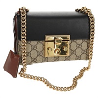 【原宿店限定】グッチ GUCCI ショルダーバッグ GGスプリーム チェーン PVC ベージュ ゴールド 409487 レディース 148528M
