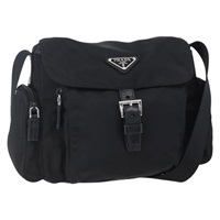 【原宿店限定】プラダ PRADA ショルダーバッグ ナイロン ブラック シルバー レディース 148792V