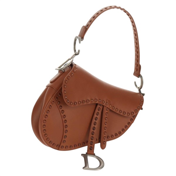 【原宿店限定】クリスチャンディオール Christian Dior ショルダーバッグ サドルバッグ レザー ベージュ レディース 121361M