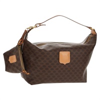 【原宿店限定】セリーヌ CELINE ショルダーバッグ マカダムキャンバス PVCレザー ブラウン ゴールド レディース 149336V