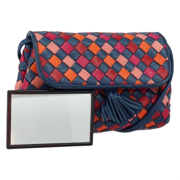 【原宿店限定】ボッテガヴェネタ BOTTEGAVENETA ショルダーバッグ イントレチャート レザー ネイビー レディース 150954V