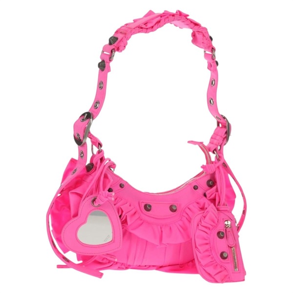 【原宿店限定】バレンシアガ BALENCIAGA ルカゴール XS ショルダーバッグ ナイロン ピンク シルバー 671309 レディース 147969SM