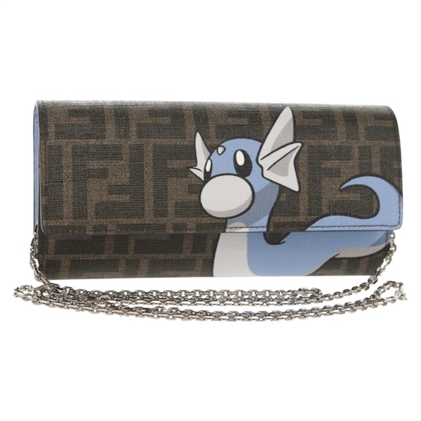 【原宿店限定】フェンディ FENDI ショルダーバッグ FENDI x FRGMT x POKMON 財布 ズッカキャンバス ブラック レディース 148040SM