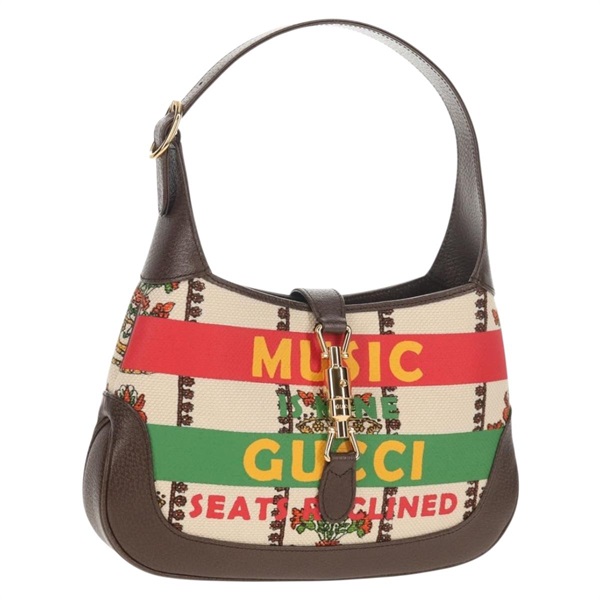 【原宿店限定】グッチ GUCCI ショルダーバッグ ニュージャッキー キャンバス ブラウン ゴールド 636706 レディース 134340AM
