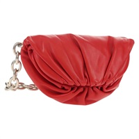 【原宿店限定】ボッテガヴェネタ BOTTEGAVENETA ザチェーン ショルダーバッグ レザー レッド シルバー レディース BA7679V