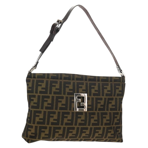【原宿店限定】フェンディ FENDI ショルダーバッグ ズッカキャンバス カーキ ブラック レディース gh1329V