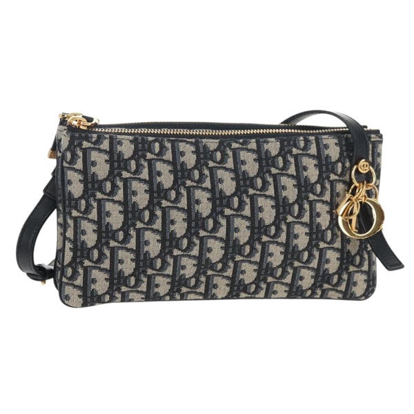 【原宿店限定】クリスチャンディオール Christian Dior ショルダーバッグ トロッターキャンバス ネイビー シルバー レディース 152453SM