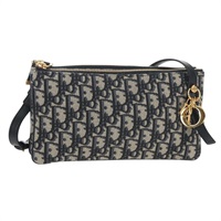【原宿店限定】クリスチャンディオール Christian Dior ショルダーバッグ トロッターキャンバス ネイビー シルバー レディース 152453SM