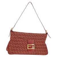【原宿店限定】フェンディ FENDI マンマバゲット ショルダーバッグ ズッキーノキャンバス レッド ゴールド レディース 153994V
