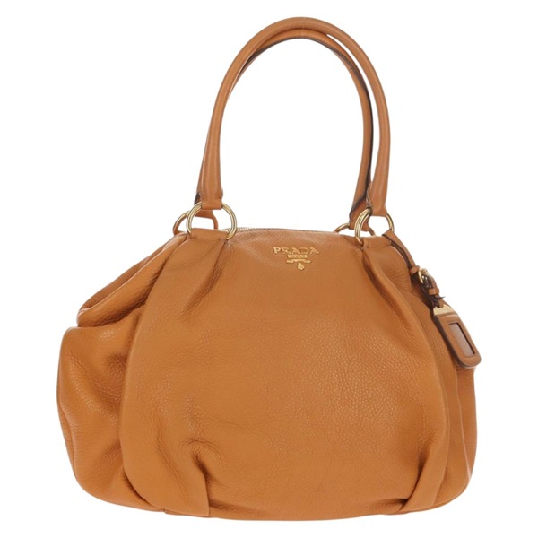 【原宿店限定】プラダ PRADA ショルダーバッグ レザー ブラウン ゴールド レディース am9602V